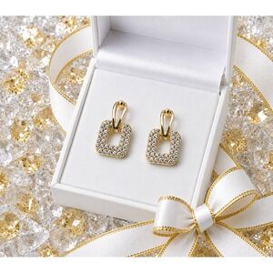 Earrings Dangle CZ diamond with free bubble bee‎ stud earrings